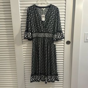 NWT Max Studio Dress Geo Print 3/4 Sleeve - Medium